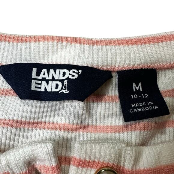 Lands' End coral Pink & White Sleeveless Tank Top Size medium - Picture 4 of 10